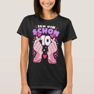 Geburtstag 10 Jahre, K-Pop Fingerherz, Saranghae, T-Shirt