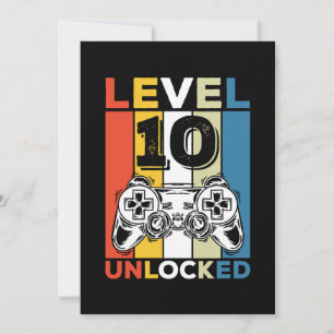 Geburtstag 10. Level freigeschaltet 10 Gaming Vint Einladung