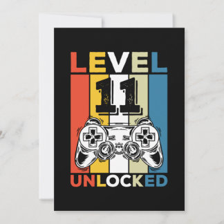 Geburtstag 11. Stufe Entsperrt 11 Gaming Vintag Einladung
