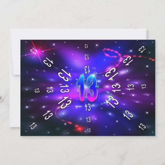 GEBURTSTAG 13. - Abstraktes Universum - EINLADUNG (Vorderseite)
