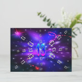 GEBURTSTAG 13. - Abstraktes Universum - EINLADUNG (Stehend Vorderseite)