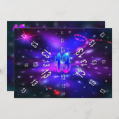 GEBURTSTAG 13. - Abstraktes Universum - EINLADUNG (Vorne/Hinten)