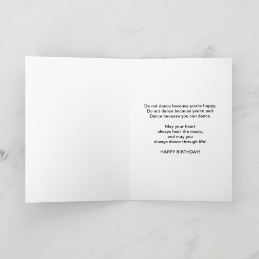 Geburtstag, 13., Ballerina, Hibiskus Blume Karte (Innenseite)