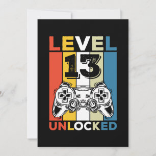 Geburtstag 13. Level freigeschaltet 13 Gaming Vint Einladung