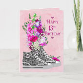 Geburtstag 13., Mädchen, extravagantes Karte (Vorderseite)