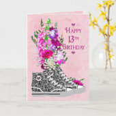 Geburtstag 13., Mädchen, extravagantes Karte (Gelbe Blume)