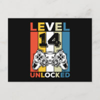 Geburtstag 14. Stufe Entsperrt 14 Gaming Vintag
