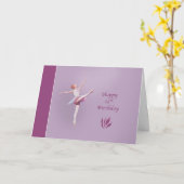 Geburtstag, 15., Ballerina in Pink und Lavender Karte (Gelbe Blume)