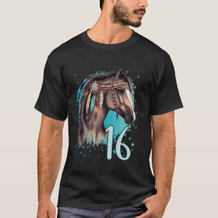 Geburtstag 16 Mädchen Reiten Stall Sechzehn 16 J T-Shirt
