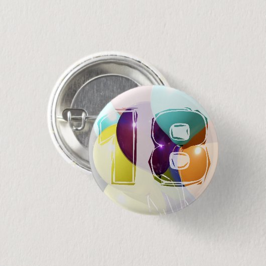 Geburtstag 18 button (Vorne & Hinten)
