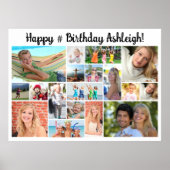 Geburtstag 18 FotoCollage Custom Personalisiert Poster (Vorne)