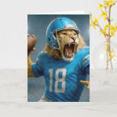 Geburtstag #18 Lion Quarterback Football Player Karte (Gelbe Blume)