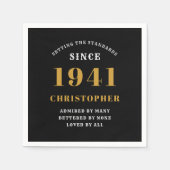 Geburtstag 1941 Schwarzes Gold für ihn Personalisi Serviette (Vorderseite)
