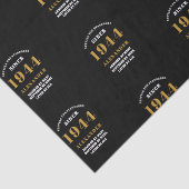 Geburtstag 1944 Black Gold Chic Elegant Seidenpapier (Detail)