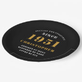 Geburtstag 1951 Schwarze Liebe Personalisiert Pappteller (Schrägansicht)