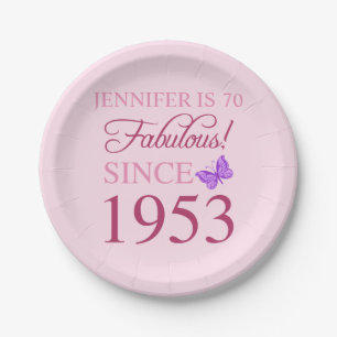 Geburtstag 1953 für Frauen Pappteller