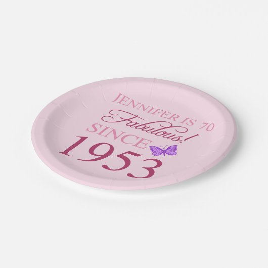 Geburtstag 1953 für Frauen Pappteller (Schrägansicht)