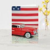 Geburtstag 1955 Chevy Car auf der Roadmap Karte (Gelbe Blume)