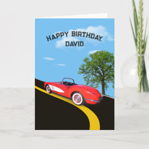 Geburtstag 1960 roter und weißer Corvette Karte