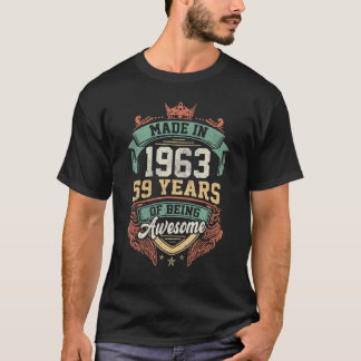 Geburtstag, 1963, Vintag 59 Jahre bei T-Shirt