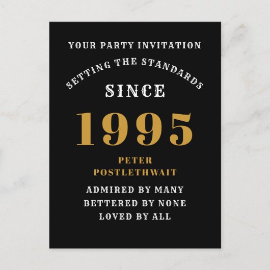 Geburtstag 1995 Schwarzes Gold Postkarte (Vorderseite)