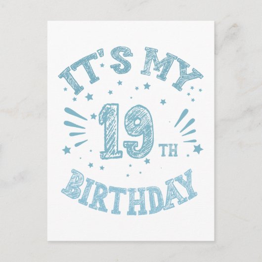 Geburtstag 19 postkarte (Vorderseite)