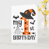 Geburtstag, 1. Halloween Karte (Gelbe Blume)