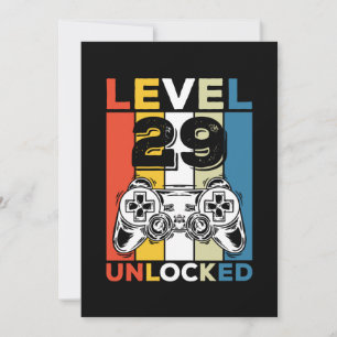 Geburtstag 29. Level freigeschaltet 29 Gaming Vint Einladung