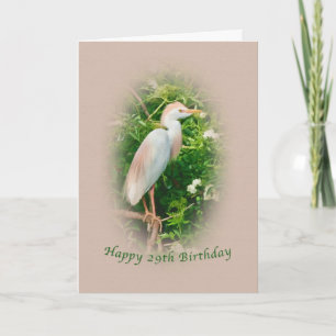Geburtstag, 29., Rind-Egret-Vogel in Baum Karte