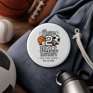 Geburtstag 2 Ballsportarten Thema Junge 2. Geburts Button