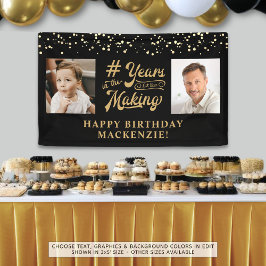 Geburtstag 2 Fotos Jahre im Schwarzen Gold machen Banner