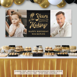 Geburtstag 2 Fotos Jahre im Schwarzen Gold machen Banner
