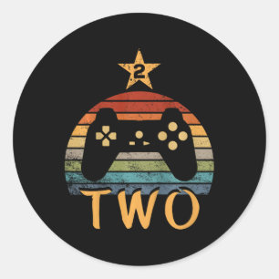 Geburtstag 2 Jahre altes Videospiel Zweiter Geburt Runder Aufkleber