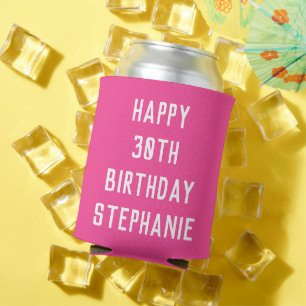 Geburtstag 30. Elegant Rosa Moderne Geschenke Dosenkühler