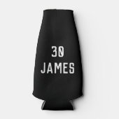 Geburtstag 30. Elegantes Schwarzes Modern Elegante Flaschenkühler (Vorderseite)