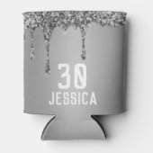 Geburtstag 30. Elegantes Silber Moderne Elegante F Dosenkühler (Vorderseite)