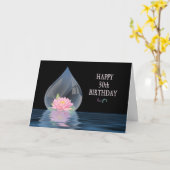 GEBURTSTAG - 30. - LOTUS IN WATERDROP KARTE (Gelbe Blume)