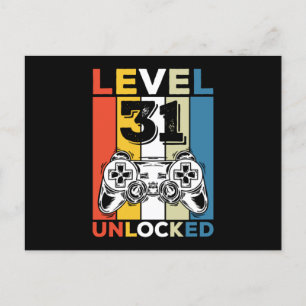 Geburtstag 31. Level freigeschaltet 31 Gaming Vint Feiertagspostkarte