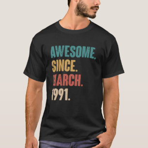 Geburtstag 32. Dekoration März 32 Jahre alter Vint T-Shirt