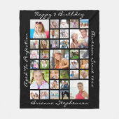 Geburtstag 33 Foto Collage Personalisiert Custom Fleecedecke (Vorderseite)