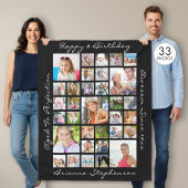 Geburtstag 33 Foto Collage Personalisiert Custom Fleecedecke