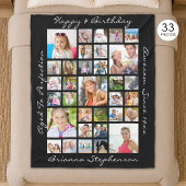 Geburtstag 33 Foto Collage Personalisiert Custom Fleecedecke