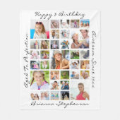 Geburtstag 33 Foto Collage Redewendungen Personali Fleecedecke (Vorderseite)