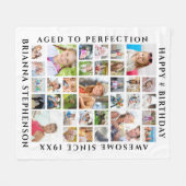 Geburtstag 33 FotoCollage Custom Personalisiert Fleecedecke (Vorderseite (Horizontal))