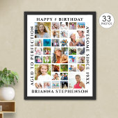 Geburtstag 33 FotoCollage Custom Personalisiert Poster