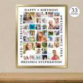 Geburtstag 33 FotoCollage Custom Personalisiert Poster
