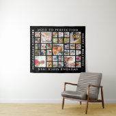 Geburtstag 33 FotoCollage Personalisiert Farbe Wandteppich (Beispiel (Horizontal))