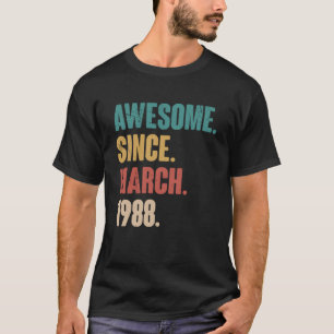 Geburtstag 35. Dekoration März 35 Jahre alter Vint T-Shirt