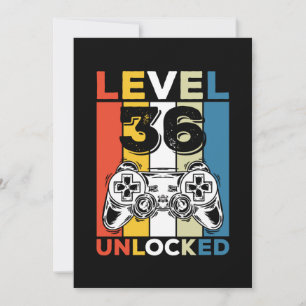 Geburtstag 36. Stufe freigeschaltet 36 Gaming Vint Einladung