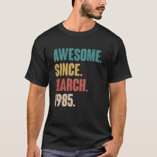 Geburtstag 38. Dekoration März 38 Jahre alter Vint T-Shirt